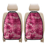 Pink Digital Camo Pattern Print Car Seat Organizers