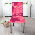Pink Digital Camo Pattern Print Dining Chair Slipcover