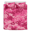 Pink Digital Camo Pattern Print Duvet Cover Bedding Set