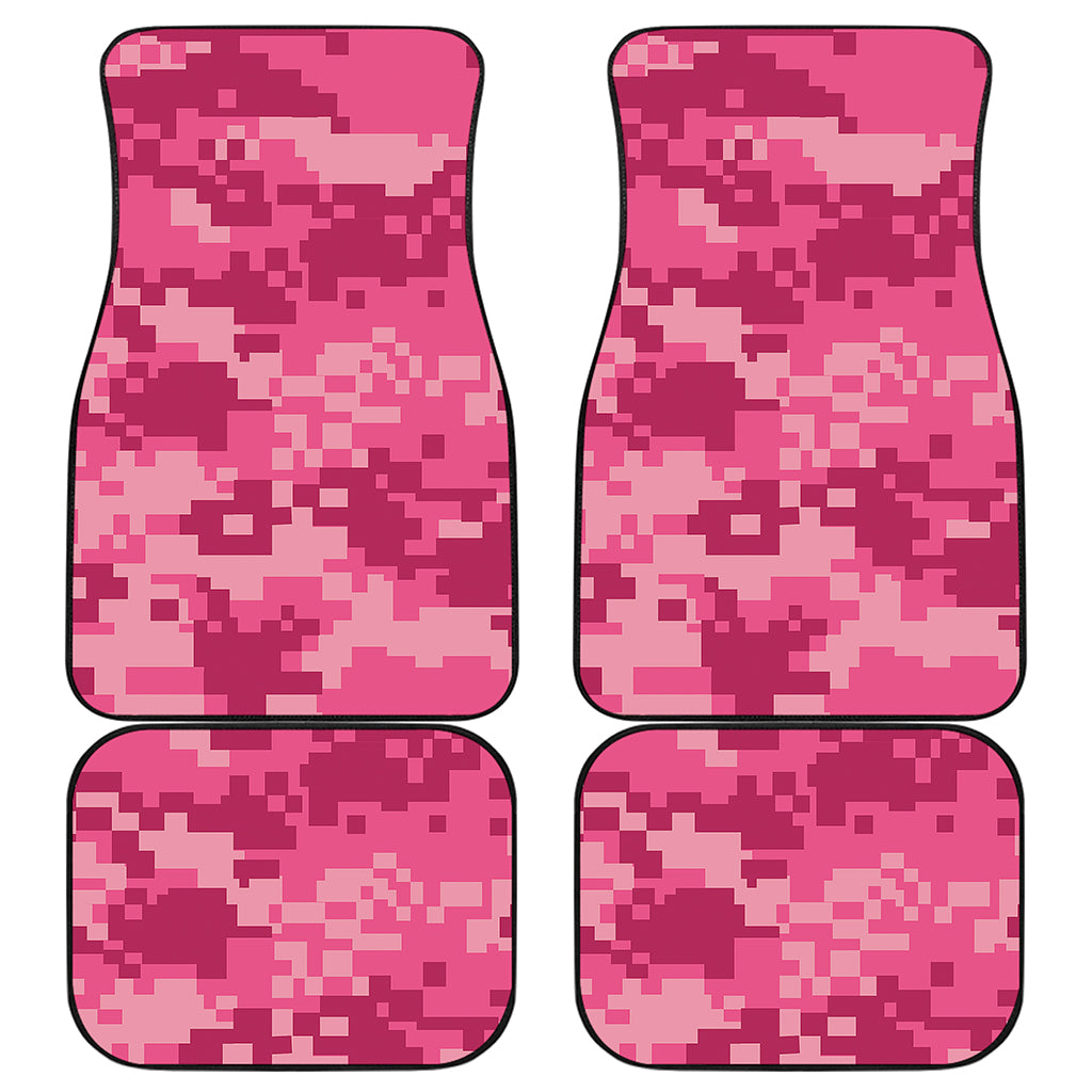 Pink Digital Camo Pattern Print Front and Back Car Floor Mats