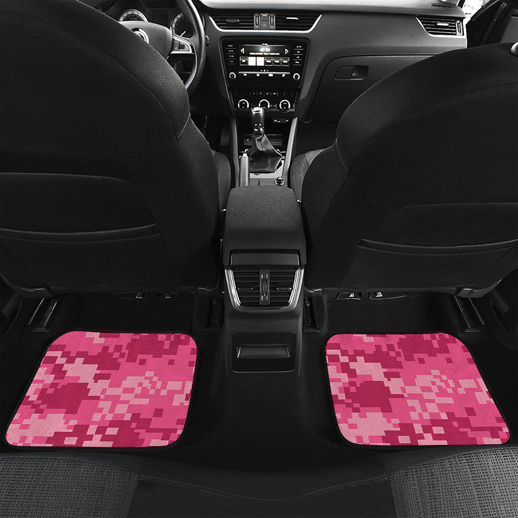 Pink Digital Camo Pattern Print Front and Back Car Floor Mats