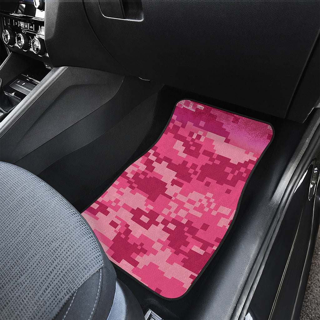 Pink Digital Camo Pattern Print Front Car Floor Mats