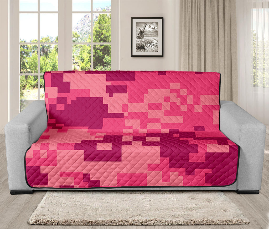 Pink Digital Camo Pattern Print Futon Protector