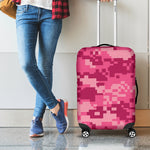 Pink Digital Camo Pattern Print Luggage Cover
