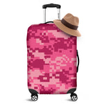 Pink Digital Camo Pattern Print Luggage Cover