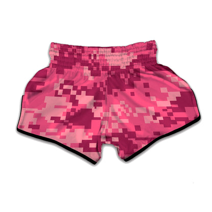 Pink Digital Camo Pattern Print Muay Thai Boxing Shorts