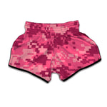 Pink Digital Camo Pattern Print Muay Thai Boxing Shorts