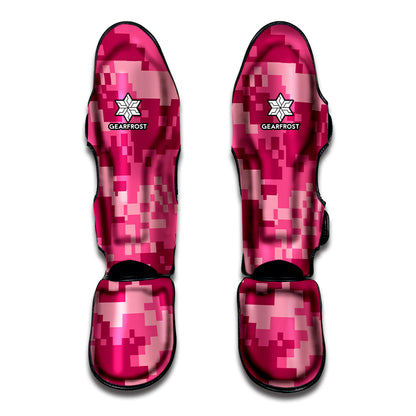 Pink Digital Camo Pattern Print Muay Thai Shin Guard
