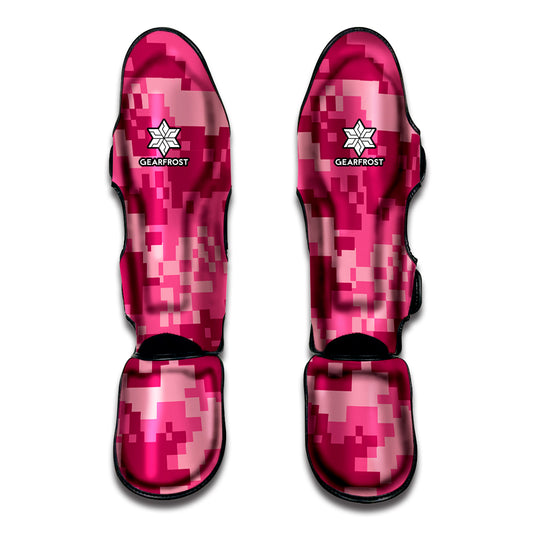 Pink Digital Camo Pattern Print Muay Thai Shin Guard