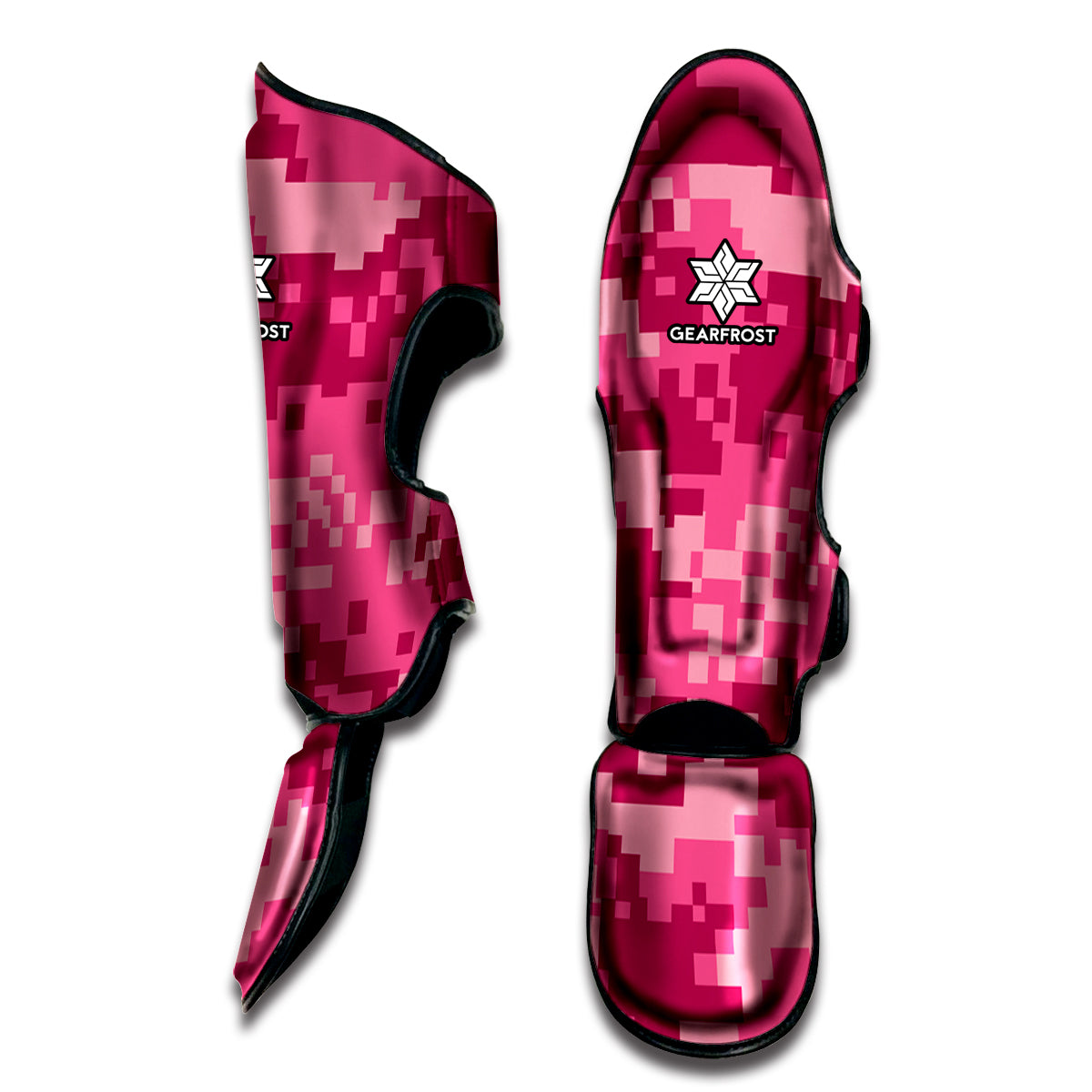 Pink Digital Camo Pattern Print Muay Thai Shin Guard