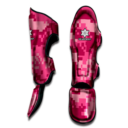 Pink Digital Camo Pattern Print Muay Thai Shin Guard