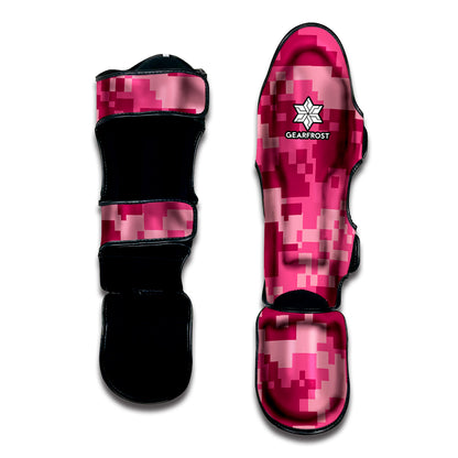 Pink Digital Camo Pattern Print Muay Thai Shin Guard