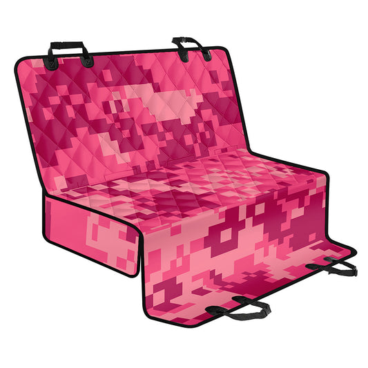 Pink Digital Camo Pattern Print Pet Car Back Seat Cover