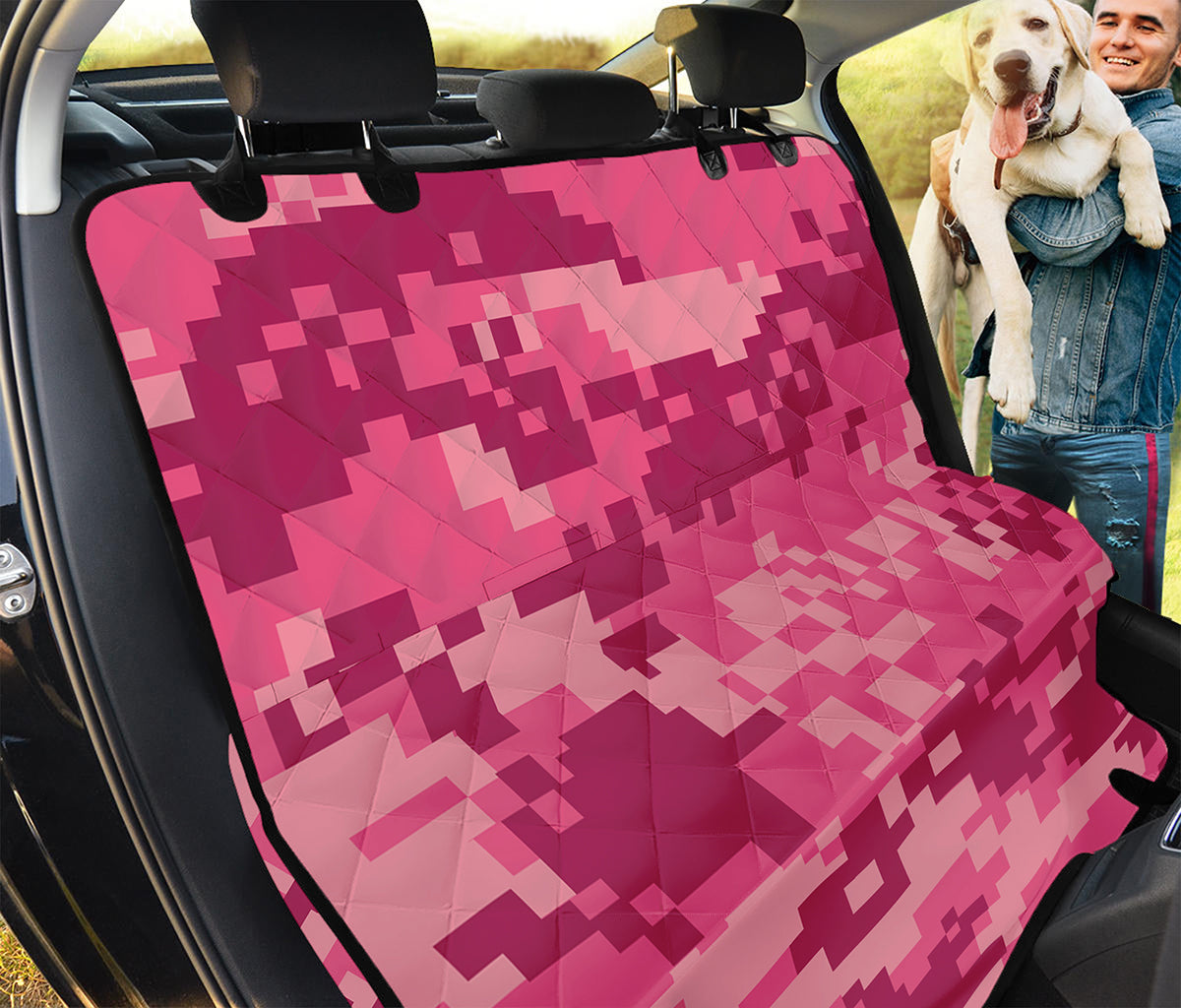 Pink Digital Camo Pattern Print Pet Car Back Seat Cover
