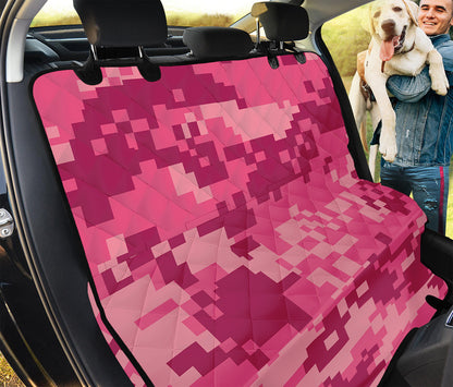 Pink Digital Camo Pattern Print Pet Car Back Seat Cover