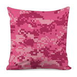Pink Digital Camo Pattern Print Pillow Cover
