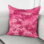 Pink Digital Camo Pattern Print Pillow Cover