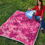 Pink Digital Camo Pattern Print Quilt