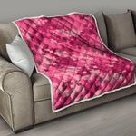 Pink Digital Camo Pattern Print Quilt