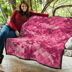 Pink Digital Camo Pattern Print Quilt
