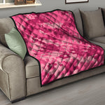 Pink Digital Camo Pattern Print Quilt