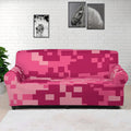 Pink Digital Camo Pattern Print Sofa Cover