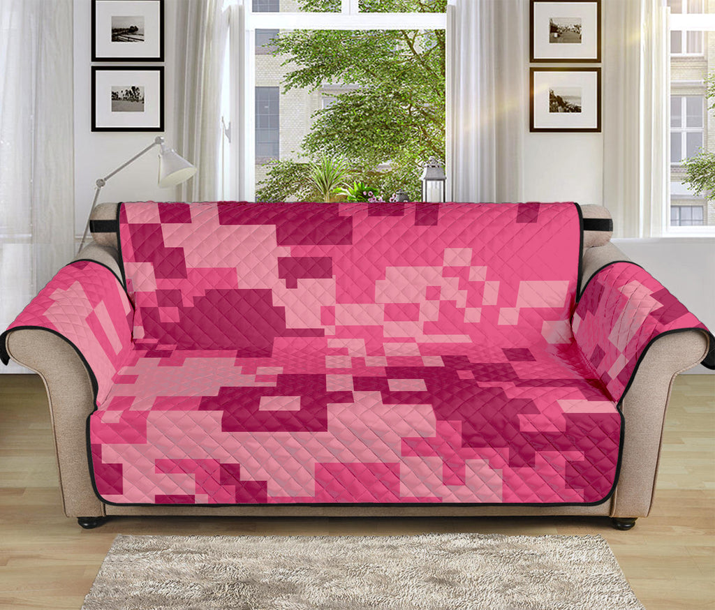 Pink Digital Camo Pattern Print Sofa Protector