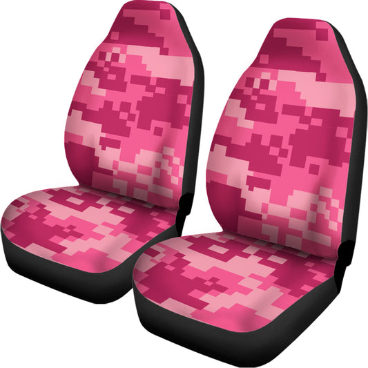 Pink Digital Camo Pattern Print Universal Fit Car Seat Covers