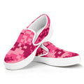 Pink Digital Camo Pattern Print White Slip On Sneakers