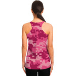 Pink Digital Camo Pattern Print Women's Racerback Tank Top