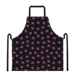 Pink Emo Skull Pattern Print Apron