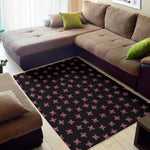 Pink Emo Skull Pattern Print Area Rug