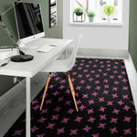 Pink Emo Skull Pattern Print Area Rug