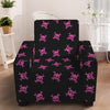 Pink Emo Skull Pattern Print Armchair Slipcover