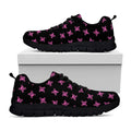 Pink Emo Skull Pattern Print Black Running Shoes