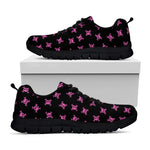 Pink Emo Skull Pattern Print Black Sneakers