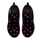 Pink Emo Skull Pattern Print Black Sneakers