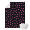Pink Emo Skull Pattern Print Blanket