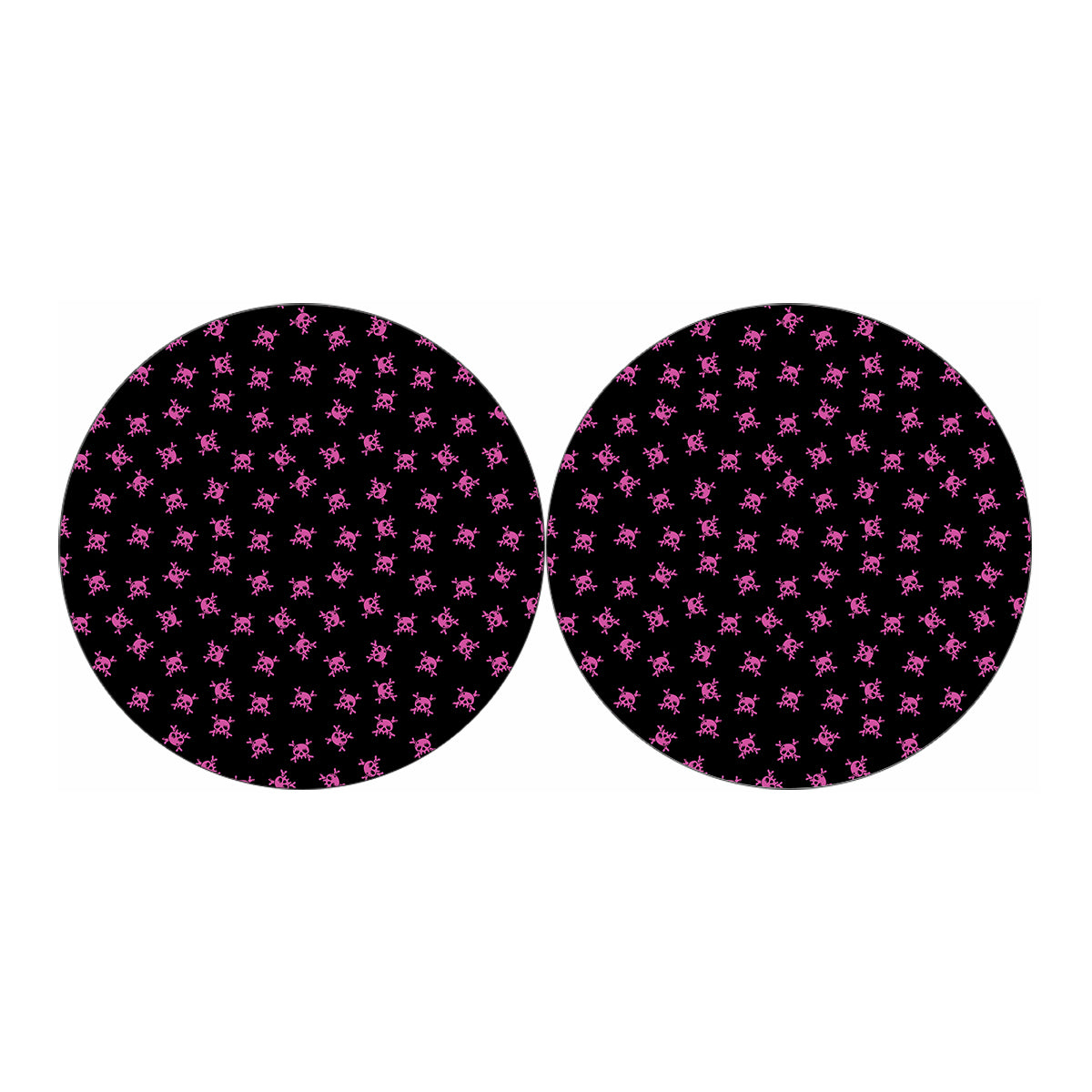 Pink Emo Skull Pattern Print Car Coasters
