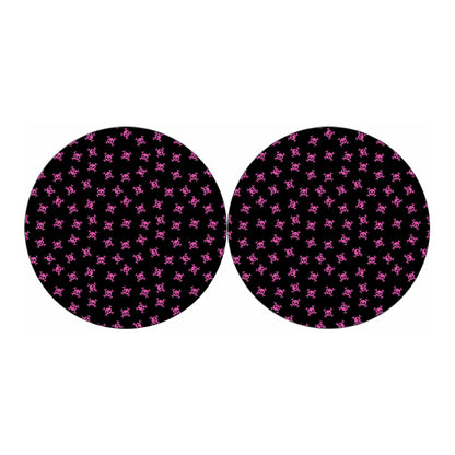 Pink Emo Skull Pattern Print Car Coasters