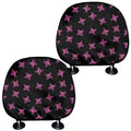 Pink Emo Skull Pattern Print Car Headrest Covers