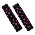 Pink Emo Skull Pattern Print Car Seat Belt Covers