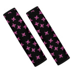 Pink Emo Skull Pattern Print Car Seat Belt Covers