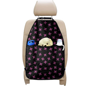 Pink Emo Skull Pattern Print Car Seat Organizers