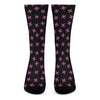 Pink Emo Skull Pattern Print Crew Socks