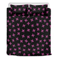 Pink Emo Skull Pattern Print Duvet Cover Bedding Set