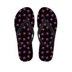 Pink Emo Skull Pattern Print Flip Flops