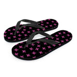 Pink Emo Skull Pattern Print Flip Flops
