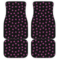 Pink Emo Skull Pattern Print Front and Back Car Floor Mats