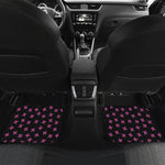 Pink Emo Skull Pattern Print Front and Back Car Floor Mats